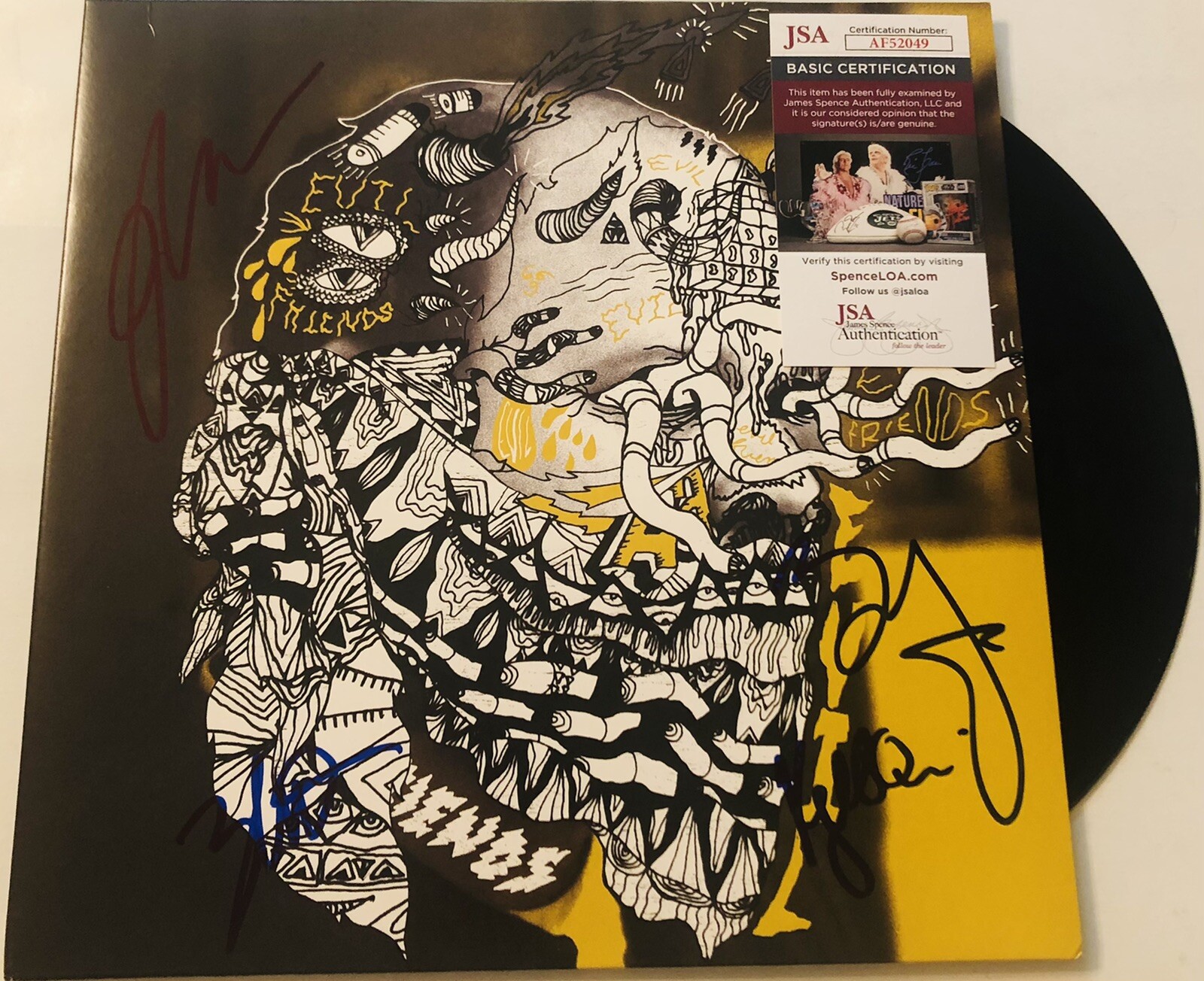 PORTUGAL THE MAN BAND SIGNED EVIL FRIENDS VINYL LP RECORD ALBUM JOHN JSA COA