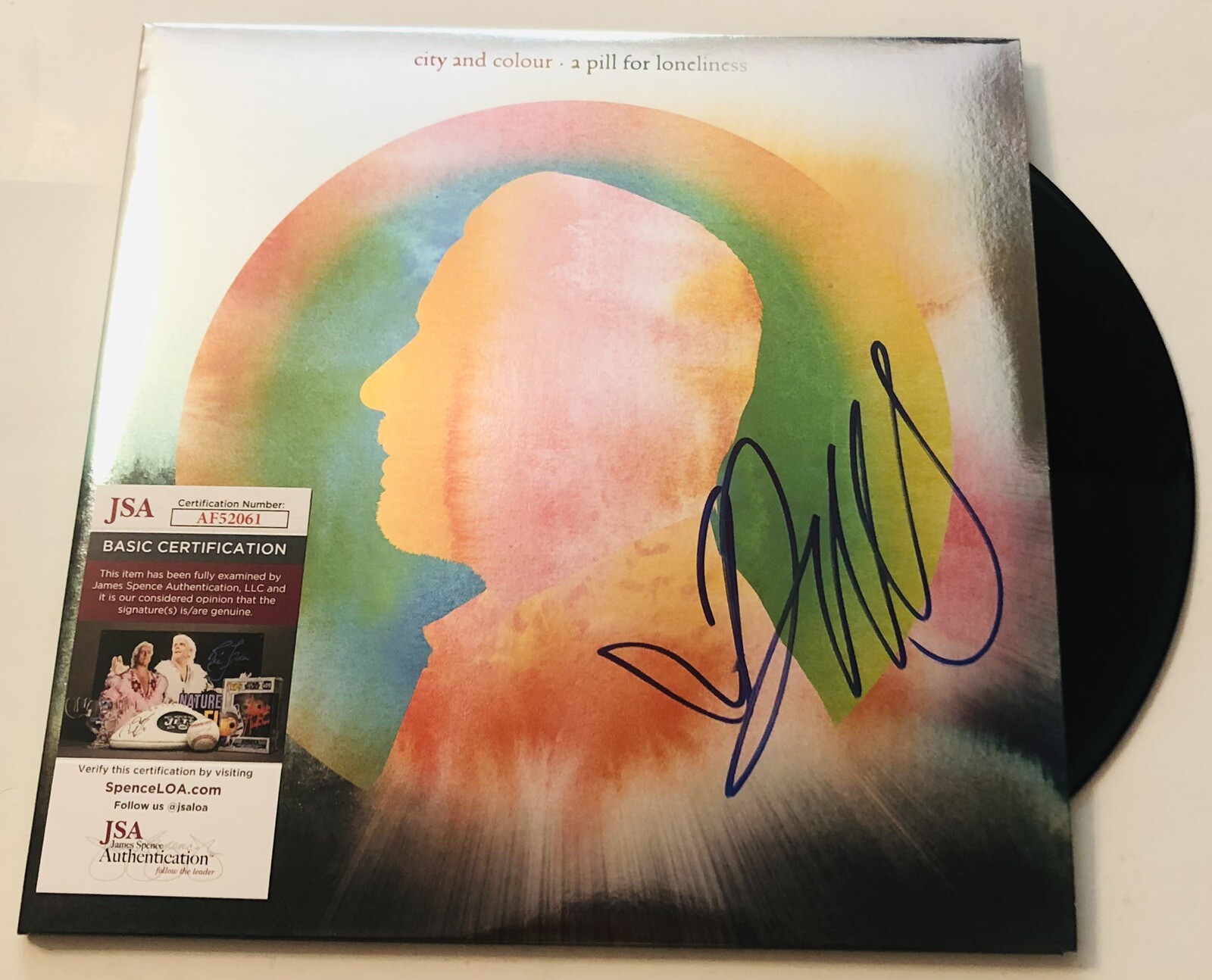 DALLAS GREEN SIGNED CITY AND COLOUR A PILL FOR LONELINESS VINYL RECORD ALBUM JSA