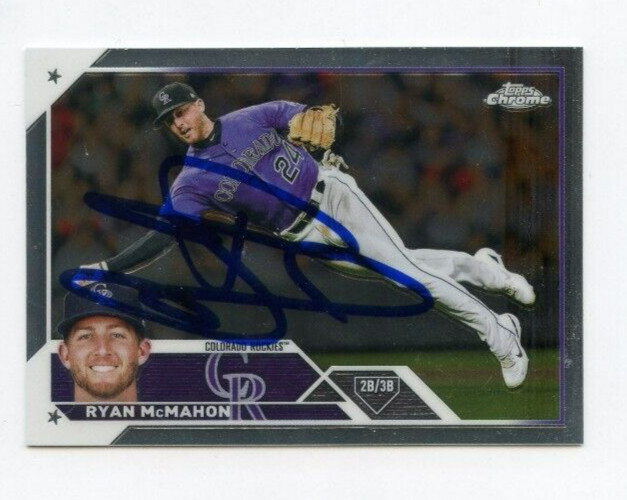 RYAN MCMAHON SIGNED 2023 TOPPS CHROME BASEBALL CARD AUTO