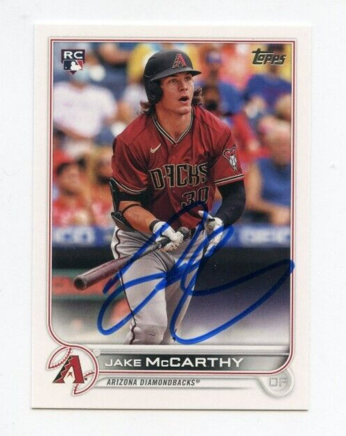 JAKE MCCARTHY SIGNED 2022 TOPPS BASEBALL CARD AUTO