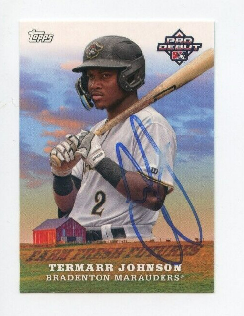 TERMARR JOHNSON SIGNED 2023 TOPPS PRO DEBUT FARM FRESH BASEBALL CARD AUTO