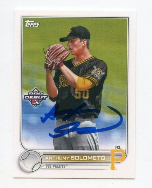 ANTHONY SOLOMETO SIGNED 2022 TOPPS PRO DEBUT BASEBALL CARD AUTO