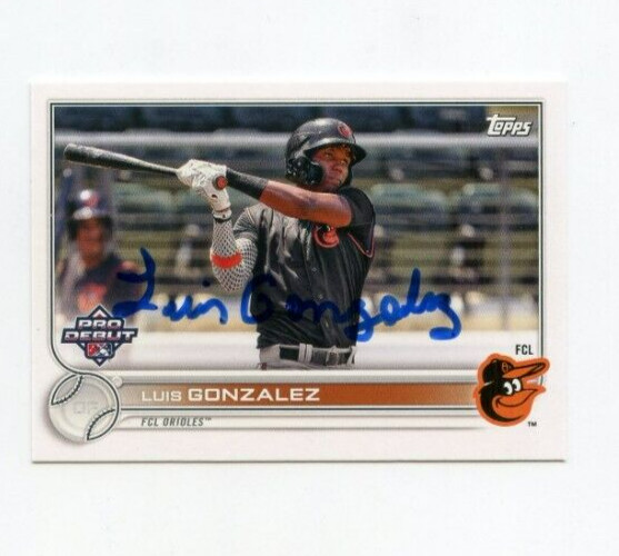 LUIS GONZALEZ SIGNED 2022 TOPPS PRO DEBUT BASEBALL CARD AUTO