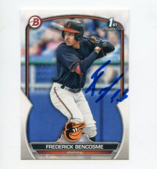FREDERICK BENCOSME SIGNED 2023 BOWMAN BASEBALL CARD AUTO
