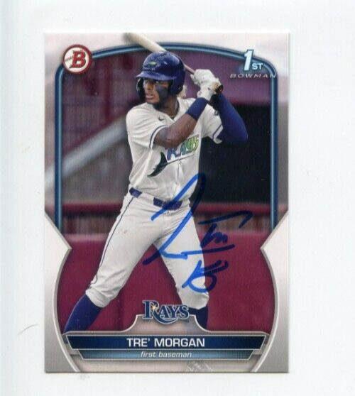 TRE' MORGAN SIGNED 2023 BOWMAN DRAFT BASEBALL CARD AUTO TRE