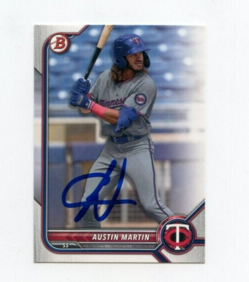 AUSTIN MARTIN SIGNED 2022 BOWMAN BASEBALL CARD AUTO