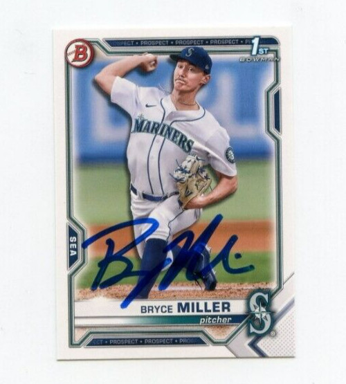 BRYCE MILLER SIGNED 2021 BOWMAN DRAFT BASEBALL CARD AUTO