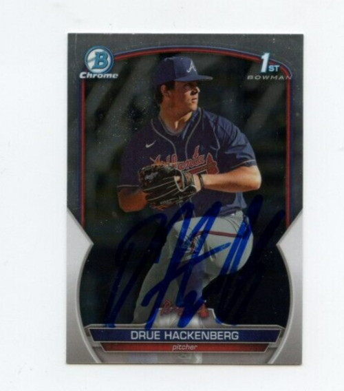DRUE HACKENBERG SIGNED 2023 BOWMAN CHROME DRAFT CARD AUTO