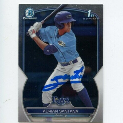 ADRIAN SANTANA SIGNED 2023 BOWMAN CHROME DRAFT CARD AUTO