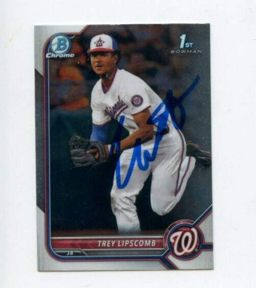 TREY LIPSCOMB SIGNED 2022 BOWMAN CHROME DRAFT CARD AUTO