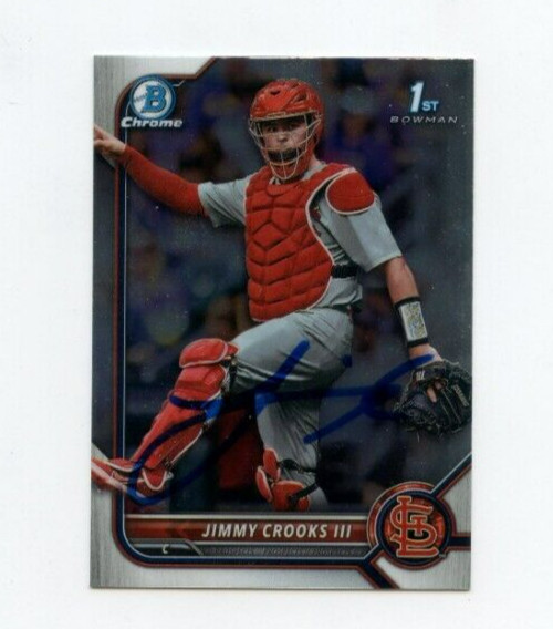 JIMMY CROOKS III SIGNED 2022 BOWMAN CHROME DRAFT CARD AUTO
