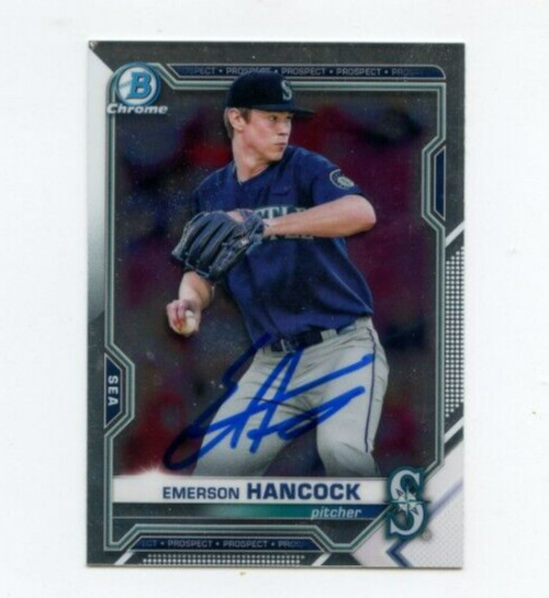 EMERSON HANCOCK SIGNED 2021 BOWMAN CHROME CARD AUTO