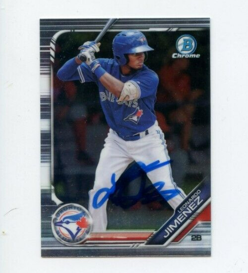 LEO LEONARDO JIMENEZ SIGNED 2019 BOWMAN CHROME DRAFT CARD AUTO