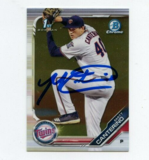 MATT CANTERINO SIGNED 2019 BOWMAN CHROME DRAFT CARD AUTO