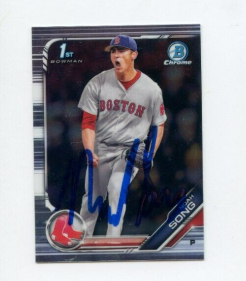 NOAH SONG SIGNED 2019 BOWMAN CHROME DRAFT CARD AUTO