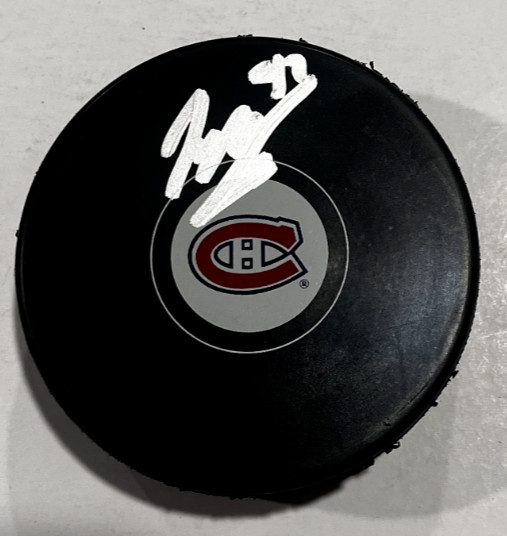 JAYDEN STRUBLE SIGNED MONTREAL CANADIENS HOCKEY PUCK W/ CASE COA