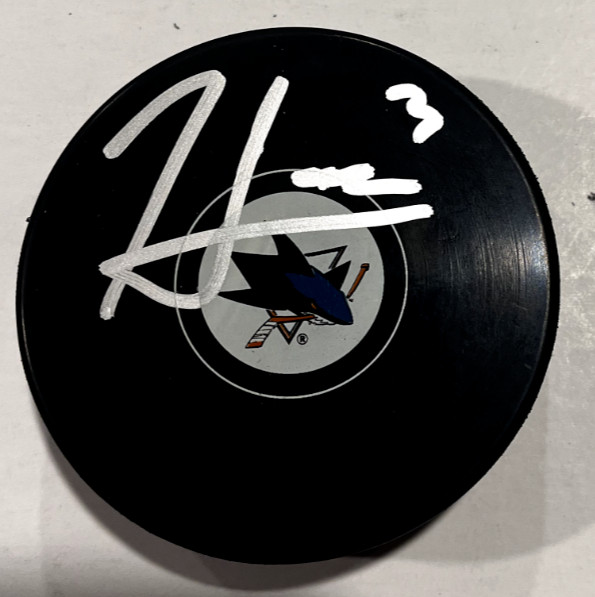 HENRY THRUN SIGNED SAN JOSE SHARKS HOCKEY PUCK W/ CASE COA