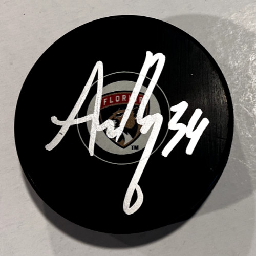 ADAM BOQVIST SIGNED FLORIDA PANTHERS HOCKEY PUCK W/ CASE COA
