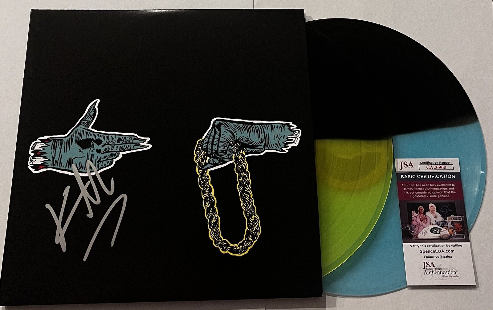 KILLER MIKE SIGNED RUN THE JEWELS LP VINYL RECORD ALBUM BANANA CLIPPER JSA COA