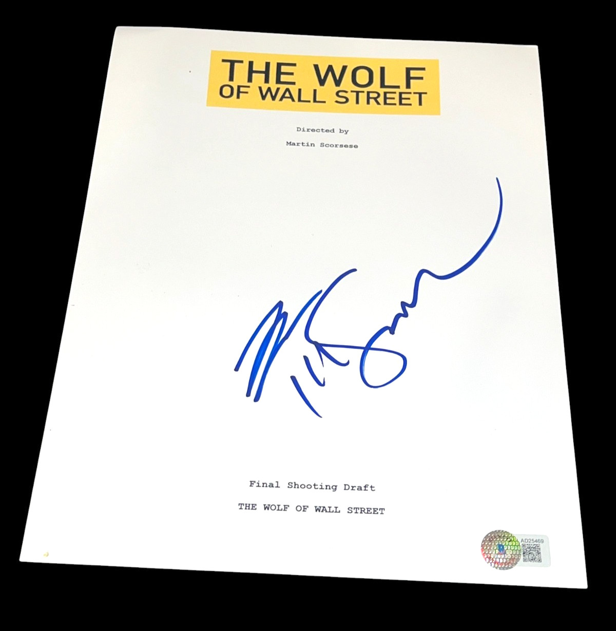 MARTIN SCORSESE LEONARDO DICAPRIO SIGNED SCRIPT WOLF OF WALL STREET BECKETT X1