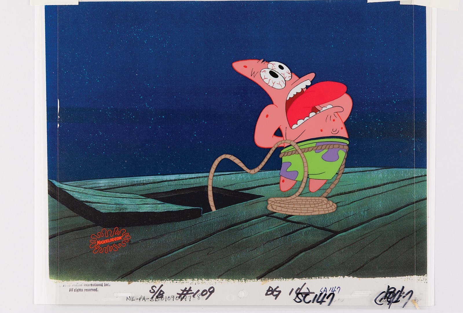 Spongebob Squarepants Keymaster Hand Painted Cel Background Patrick Nickelodeon