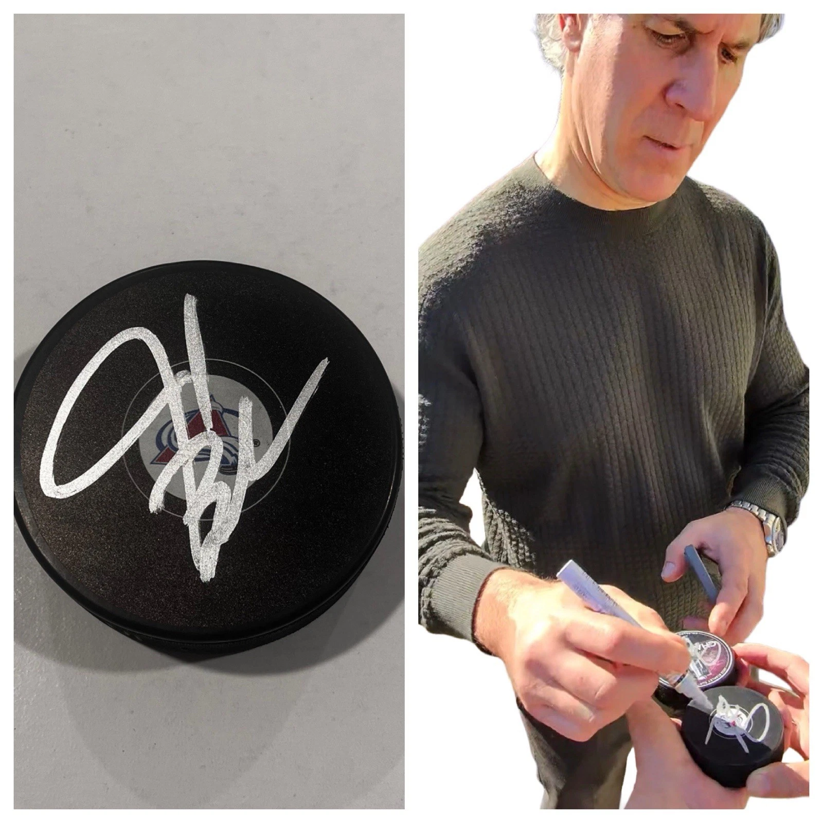JARED BEDNAR SIGNED COLORADO AVALANCHE HOCKEY PUCK W/ CASE COA