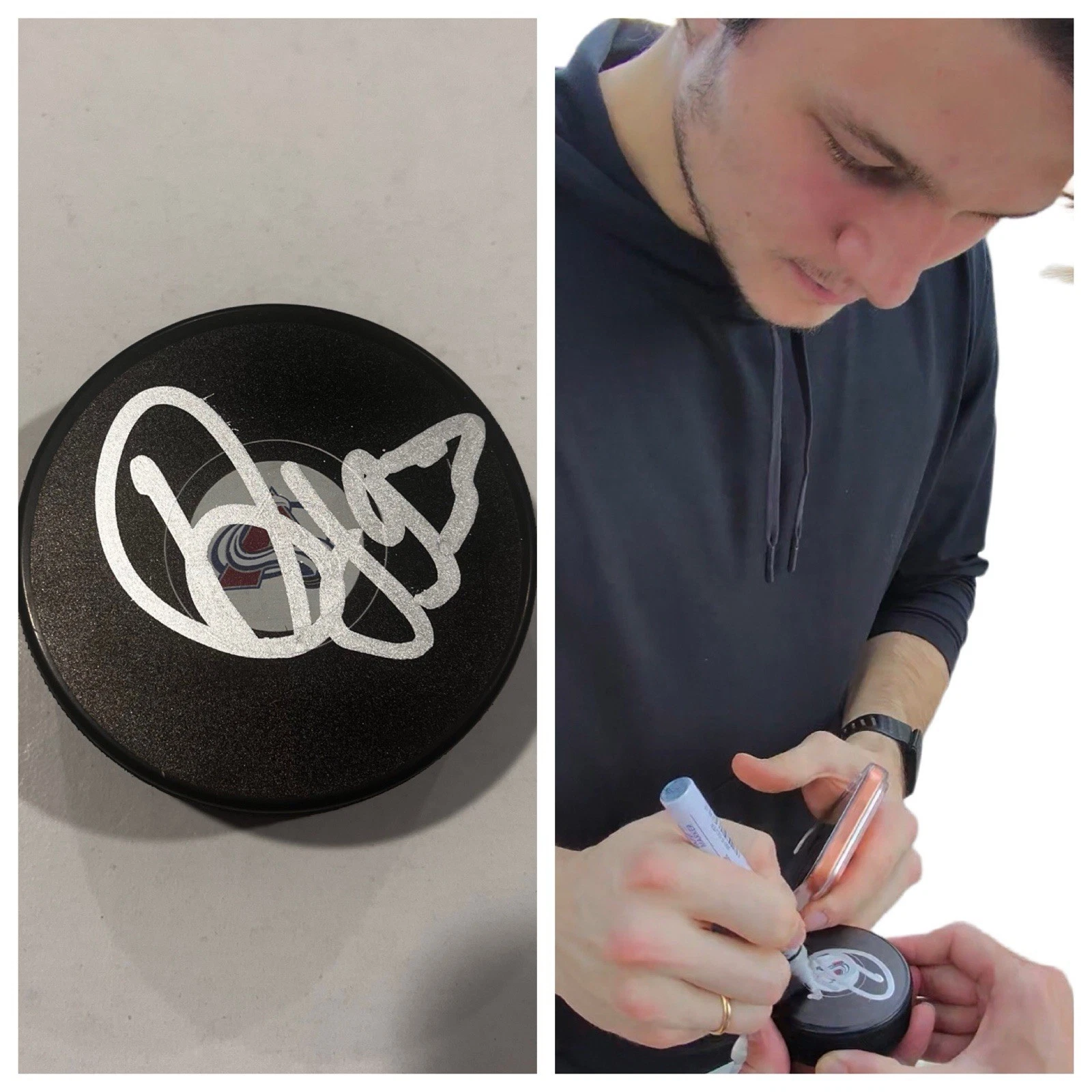ZAKHAR BARDAKOV SIGNED COLORADO AVALANCHE HOCKEY PUCK W/ CASE COA