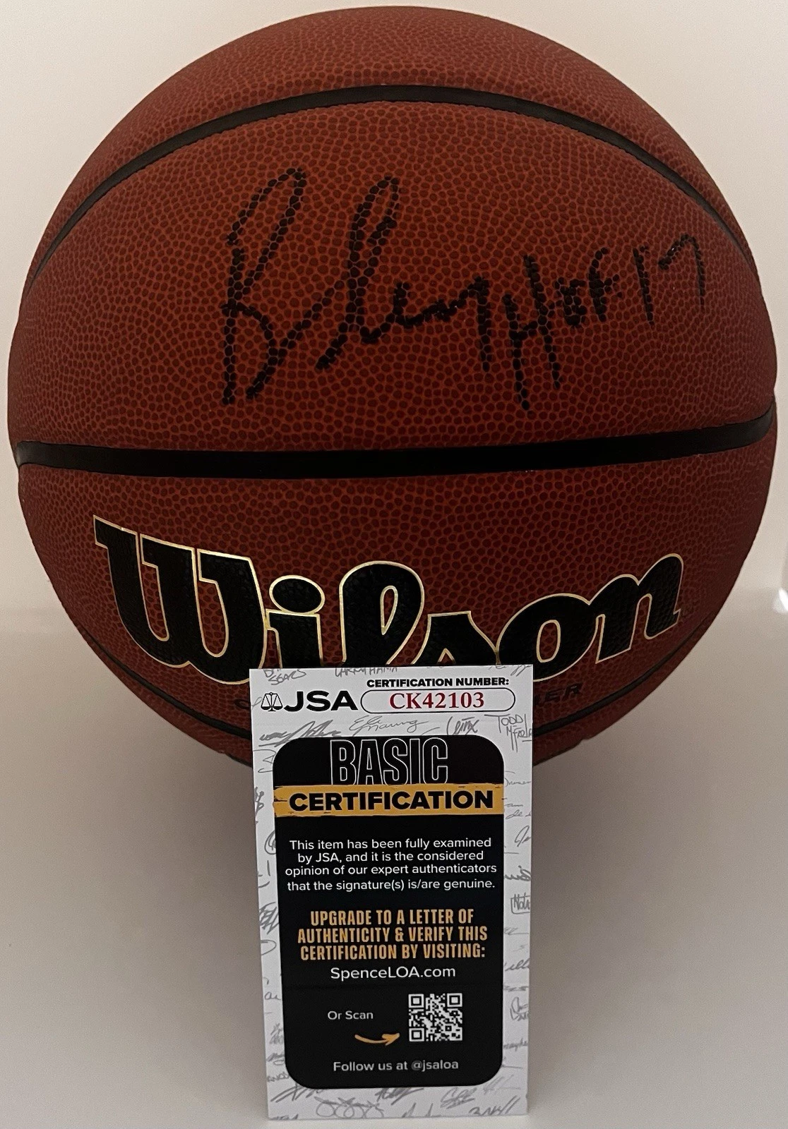BILL SELF SIGNED WILSON NCAA BASKETBALL KANSAS JAYHAWKS ILLINOIS JSA COA