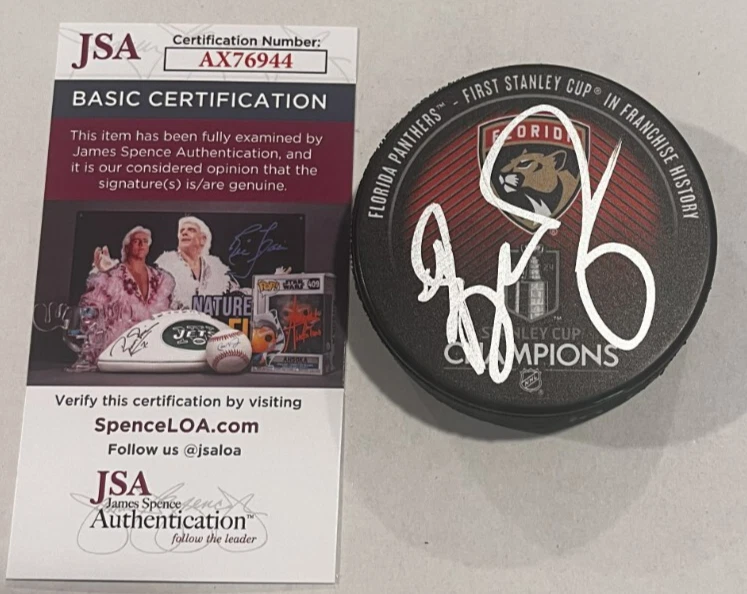 BILL ZITO SIGNED FLORIDA PANTHERS 2024 STANLEY CUP PUCK W/ CASE JSA COA