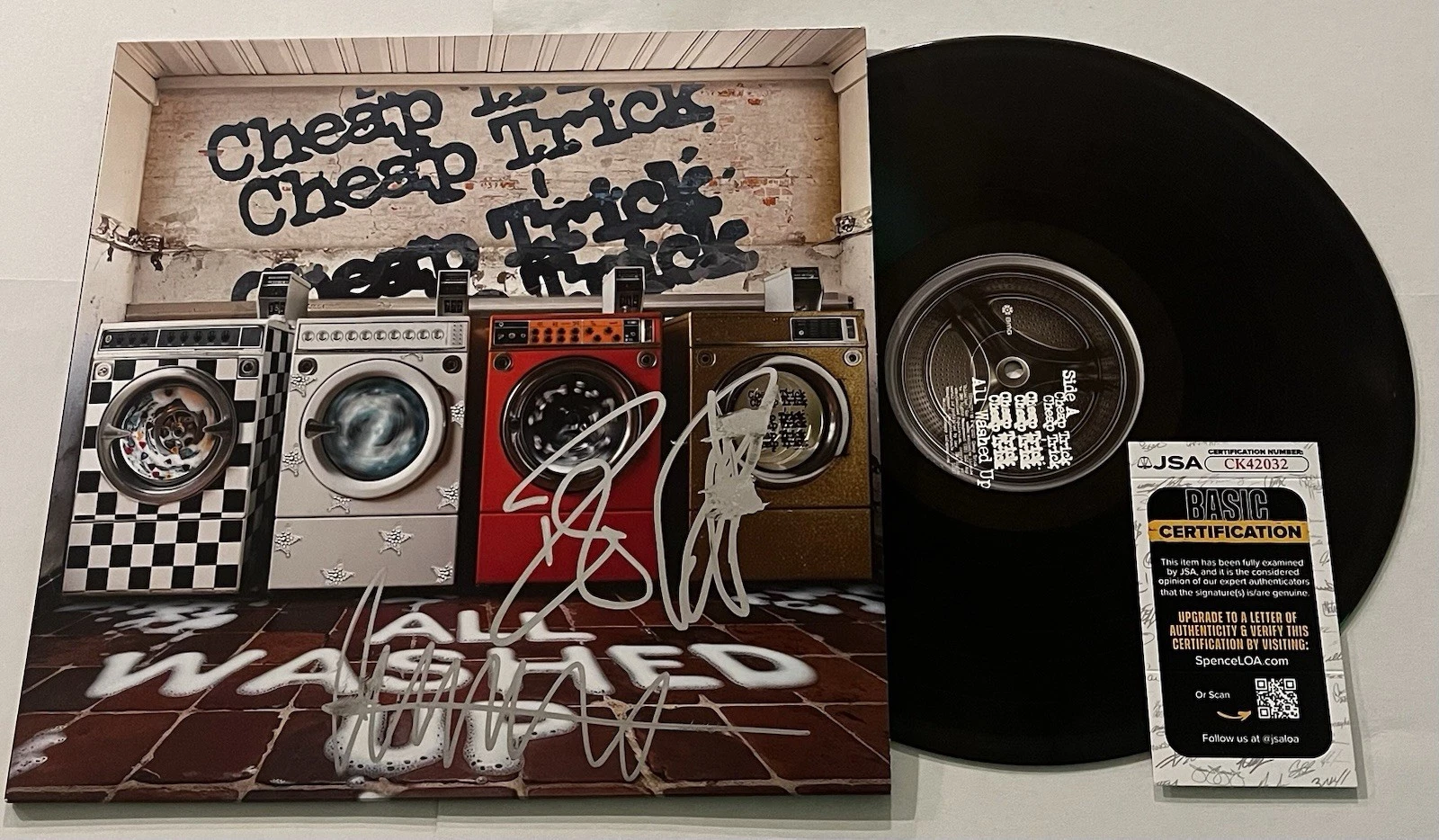 CHEAP TRICK SIGNED ALL WASHED UP LP VINYL RECORD ALBUM ROBIN RICK TOM JSA COA