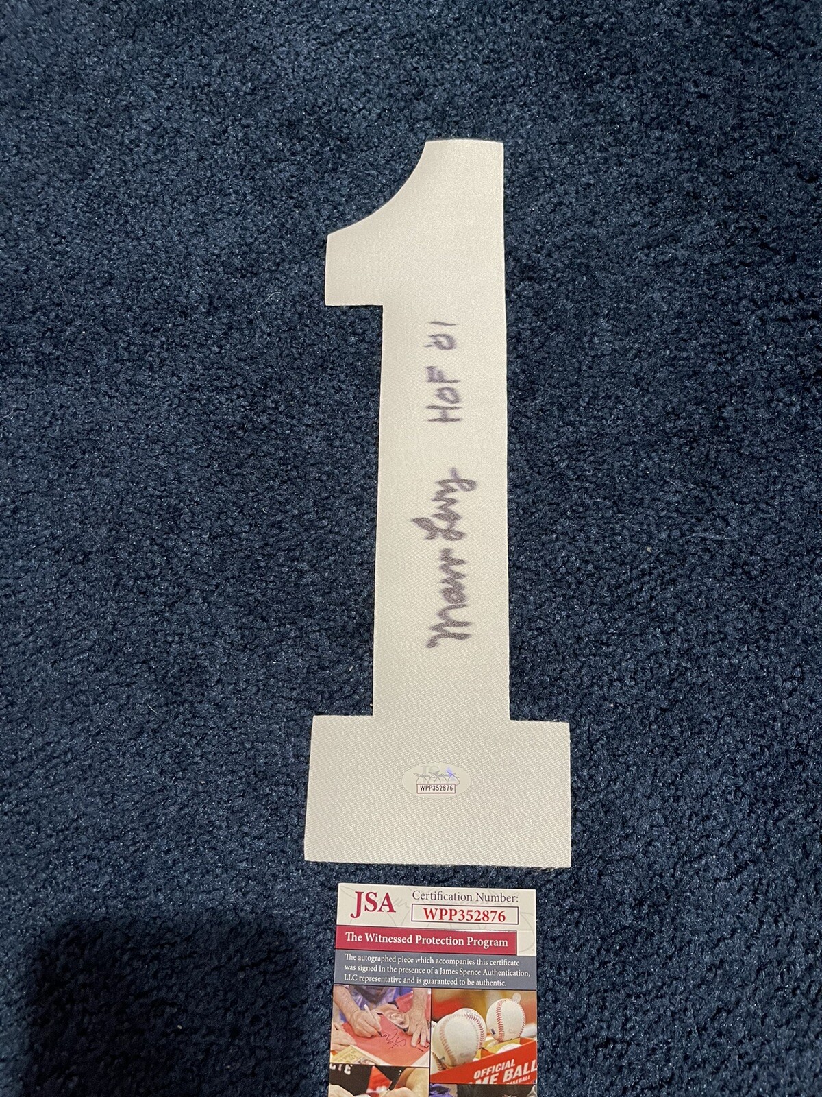 Marv Levy AUTOGRAPHED BUFFALO BILLS FOOTBALL JERSEY NUMBER “1” JSA Witness HoF