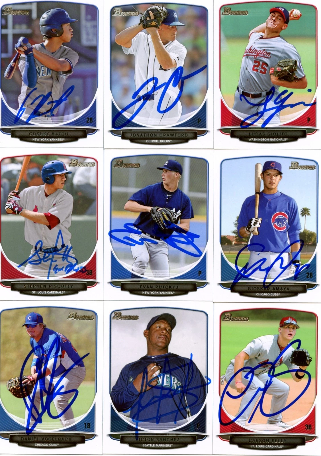 STEPHEN PISCOTTY SIGNED 2013 BOWMAN PROSPECT ROOKIE CARD AUTO