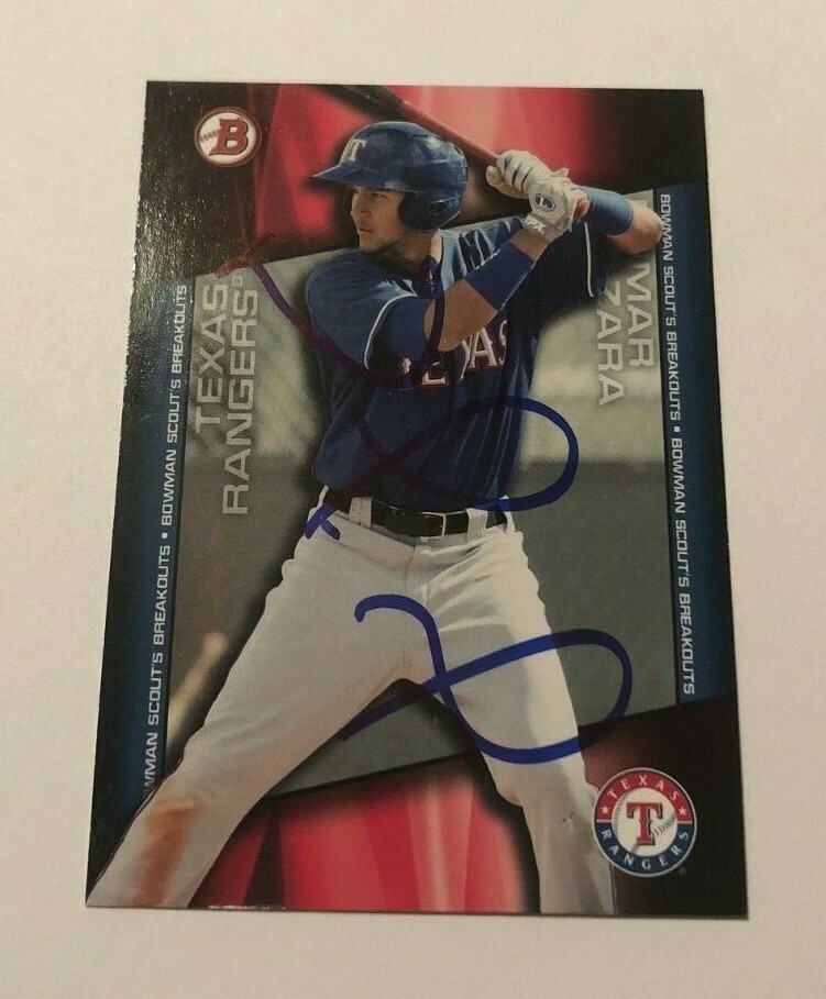 NOMAR MAZARA SIGNED 2014 BOWMAN BREAKOUTS PROSPECT ROOKIE CARD AUTO