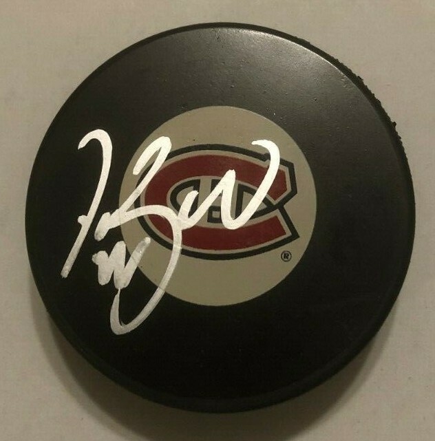 DANIEL BRIERE SIGNED MONTREAL CANADIENS HOCKEY PUCK W/ CASE COA