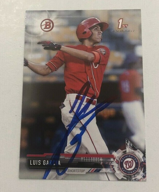 LUIS GARCIA SIGNED 2017 BOWMAN PROSPECT ROOKIE CARD AUTO