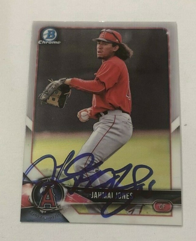 JAHMAI JONES SIGNED 2018 BOWMAN CHROME PROSPECT ROOKIE CARD AUTO