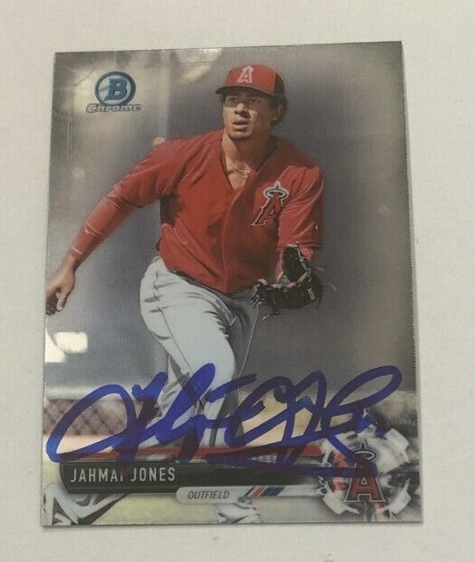 JAHMAI JONES SIGNED 2017 BOWMAN CHROME PROSPECT ROOKIE CARD AUTO