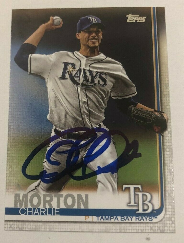 CHARLIE MORTON SIGNED 2019 TOPPS BASEBALL CARD AUTO