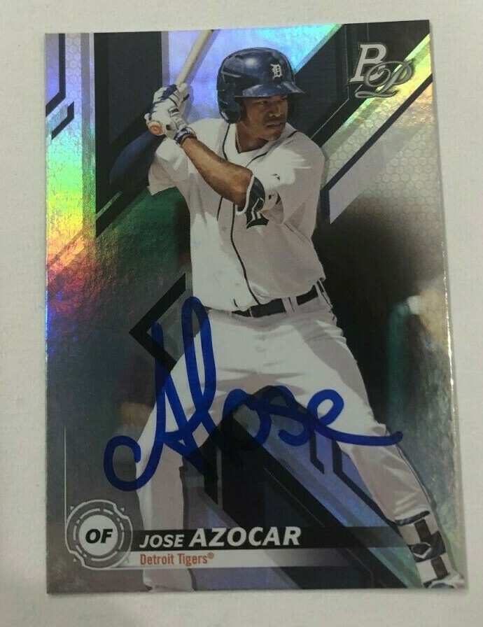 JOSE AZOCAR SIGNED 2019 BOWMAN PLATINUM PROSPECT ROOKIE CARD AUTO
