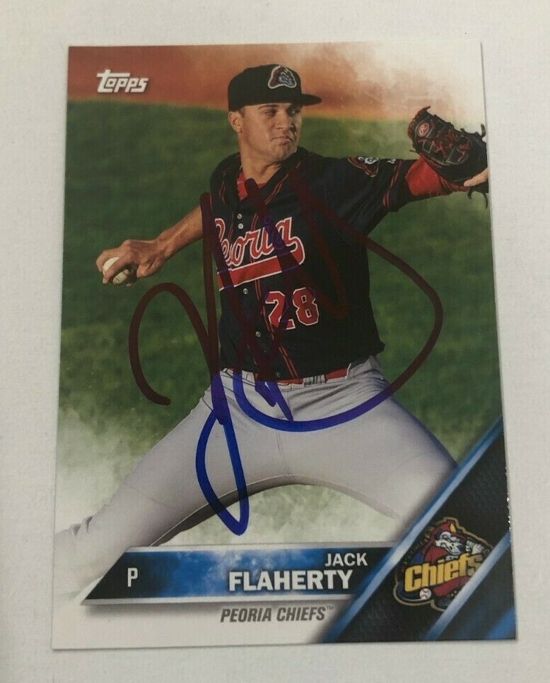 JACK FLAHERTY SIGNED 2016 TOPPS PRO DEBUT PROSPECT ROOKIE CARD AUTO