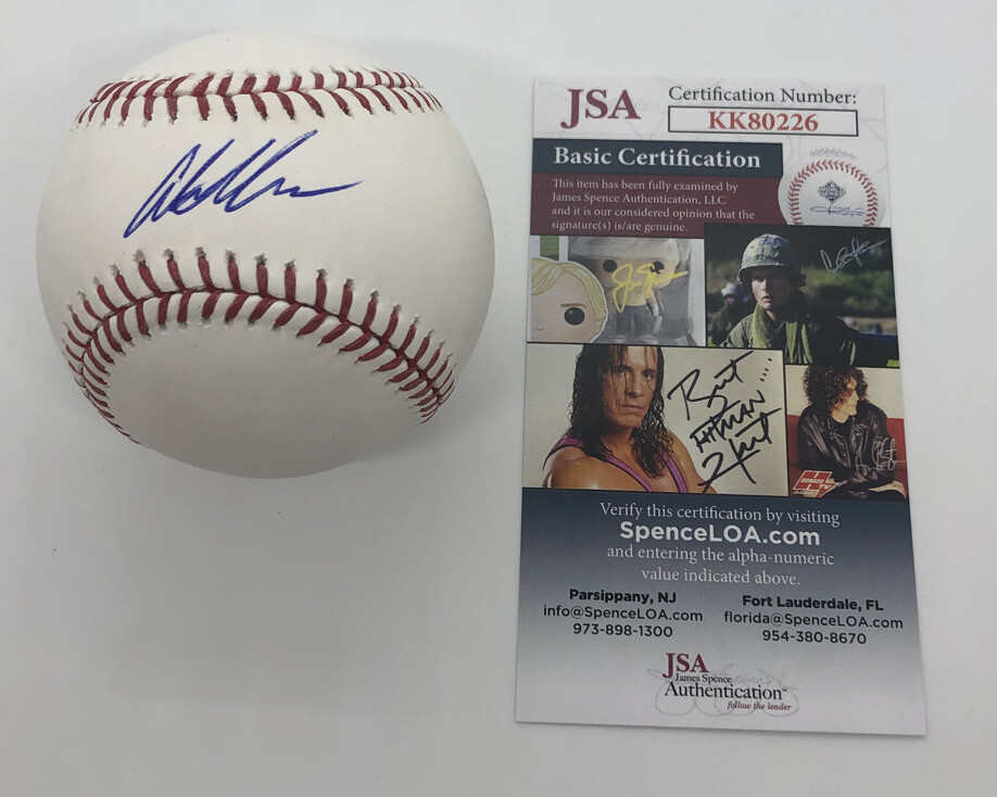 AUSTIN MEADOWS SIGNED RAWLINGS MLB MAJOR LEAGUE BASEBALL TAMPA BAY RAYS JSA COA