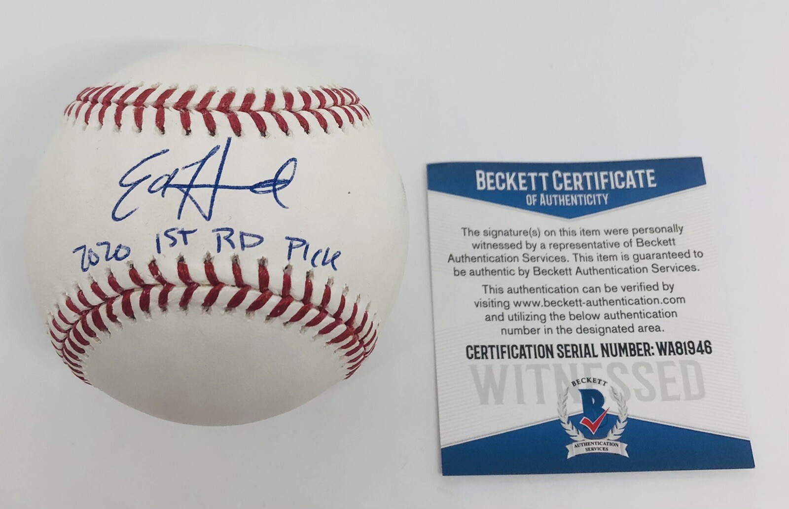 ED HOWARD SIGNED RAWLINGS MLB BASEBALL CHICAGO CUBS BECKETT COA