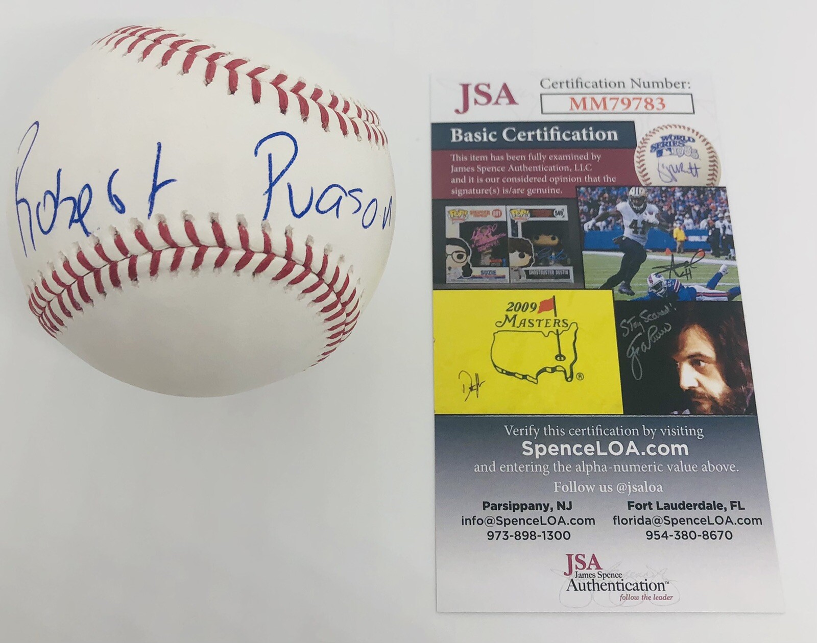 ROBERT PUASON SIGNED RAWLINGS MLB MAJOR LEAGUE BASEBALL OAKLAND ATHLETICS JSACOA