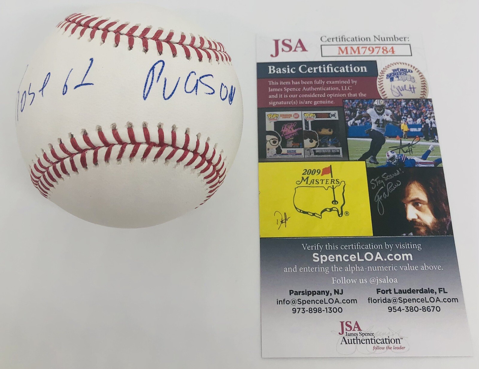 ROBERT PUASON SIGNED RAWLINGS MLB MAJOR LEAGUE BASEBALL OAKLAND ATHLETICS JSACOA