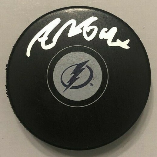 ALEX BARRE-BOULET SIGNED TAMPA BAY LIGHTNING HOCKEY PUCK W/ CASE COA