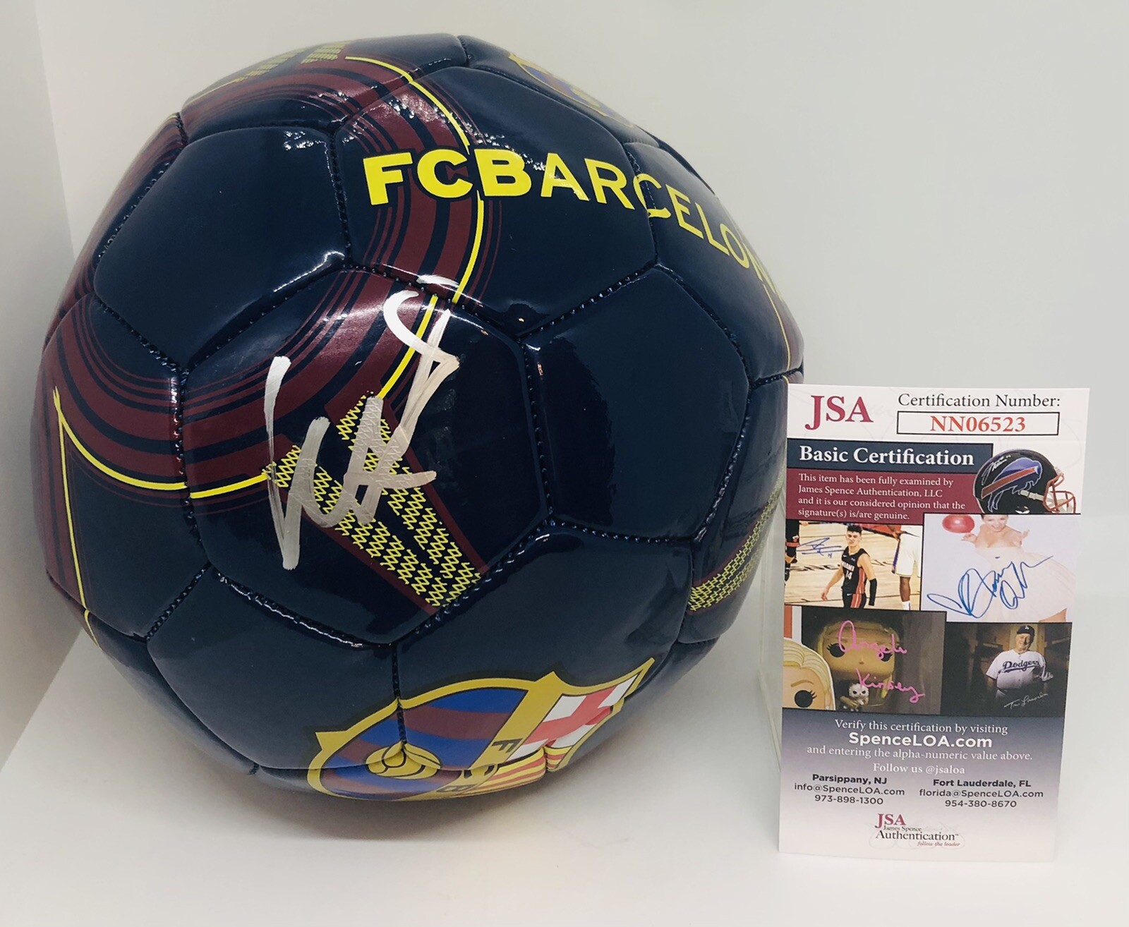DAVID VILLA SIGNED FCB SOCCER BALL FC BARCELONA FUTBOL LEGEND BARCA JSA COA