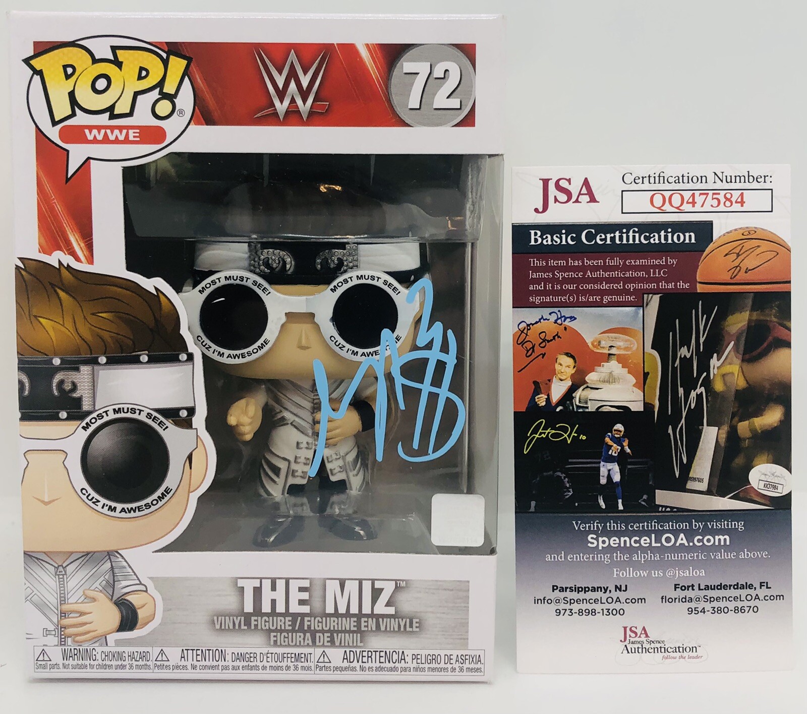 THE MIZ SIGNED WWE POP FUNKO WRESTING CHAMPION RAW SMACKDOWN JSA COA