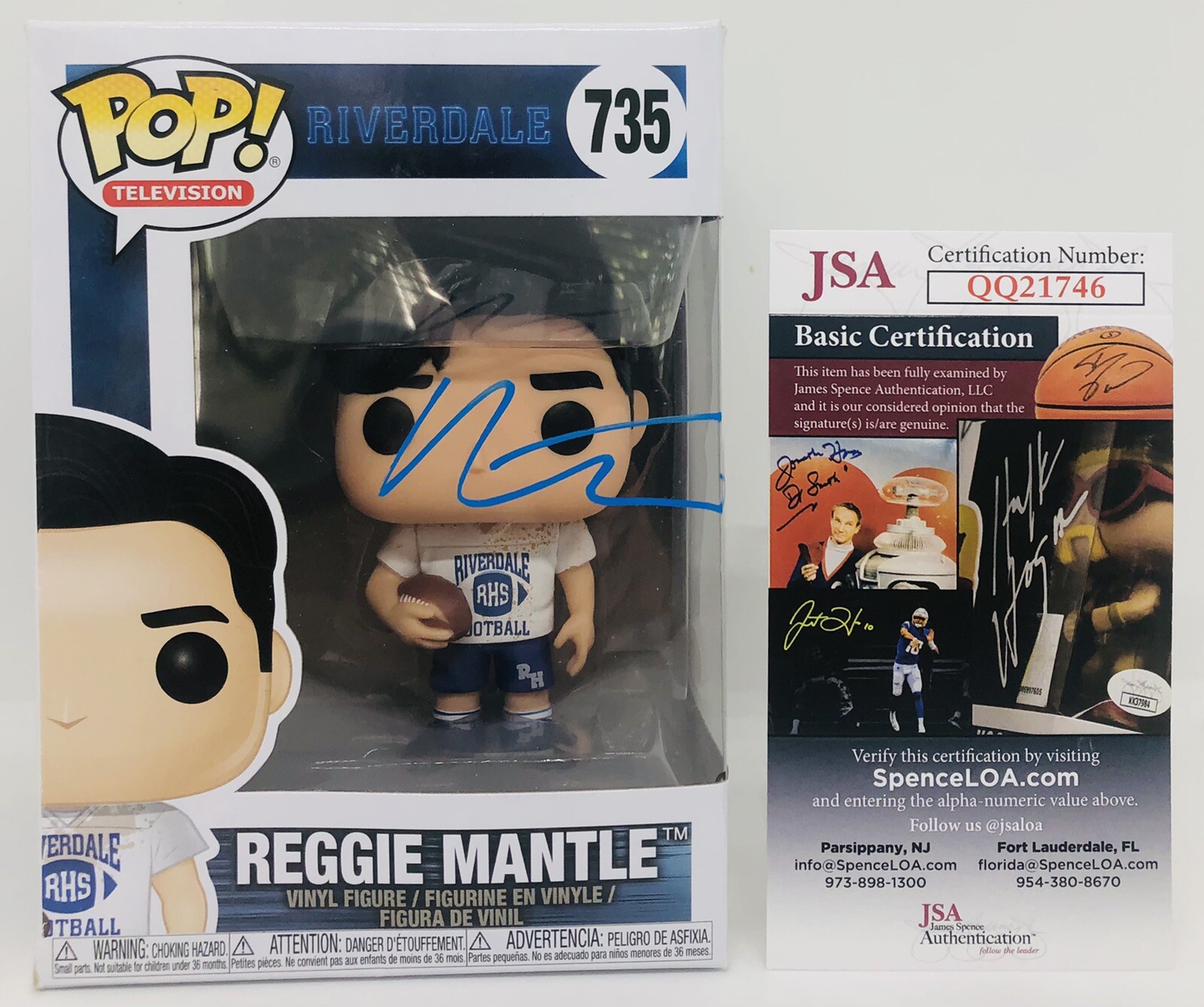 ROSS BUTLER SIGNED REGGIE MANTLE POP FUNKO FIGURE RIVERDALE JSA COA