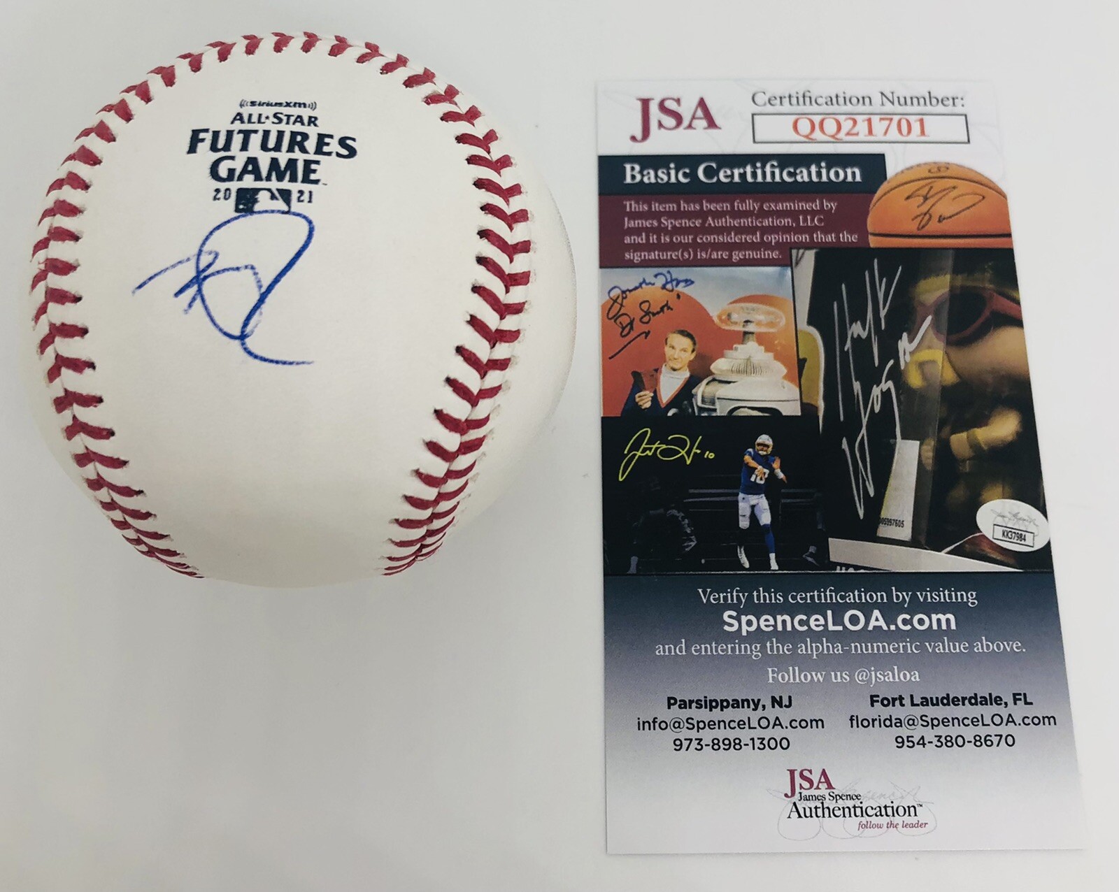 BRENNEN DAVIS SIGNED RAWLINGS 2021 FUTURES GAME BASEBALL CHICAGO CUBS JSA COA