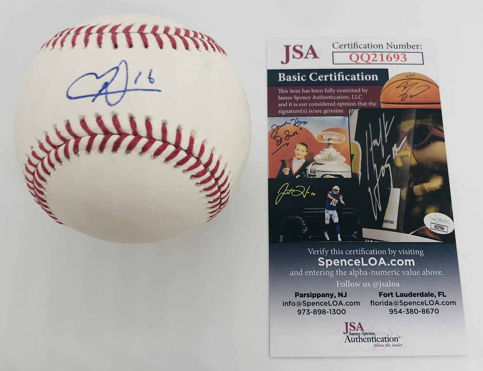 AUSTIN MARTIN SIGNED RAWLINGS MLB BASEBALL TORONTO BLUE JAYS JSA COA